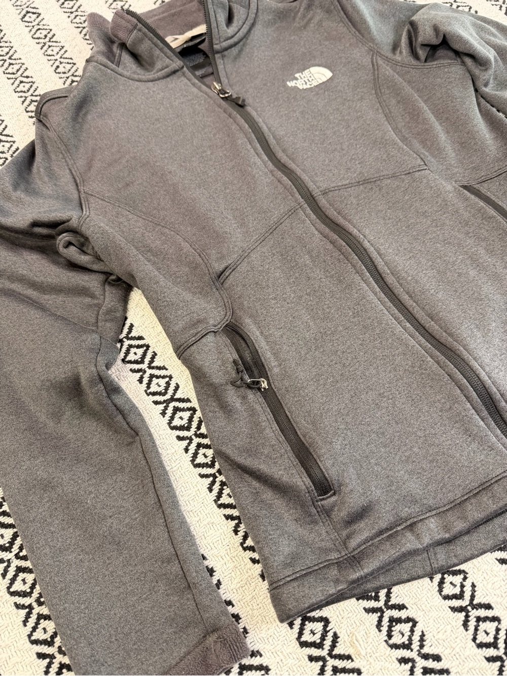 The North Face Full Zip Fleece Agave Jacket Womens Medium Gray sweatshirt M - Picture 9 of 13